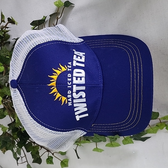NEW TWISTED TEA TRUCKER STYLE BLUE, WHITE & YELLOW MESH CAP/ HAT - Picture 3 of 6